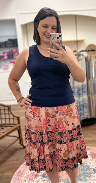 Peach Flowy Skirt