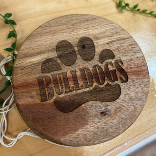 Wooden Bulldogs coaster set