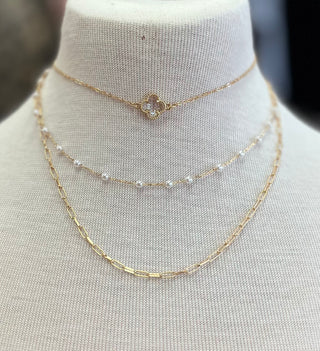 Gold Pearl Stack Necklace