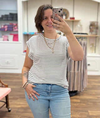 Crew Neck Stripe Top