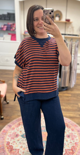 Cloud knit two tone top